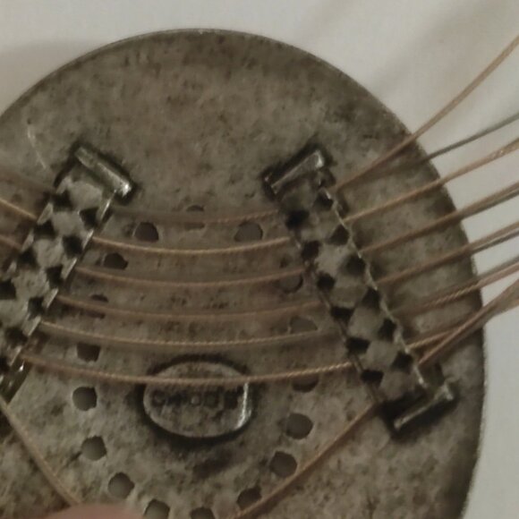 Vintage necklace with silver-tone pendant "Wiry big sun" - Picture 2 of 4